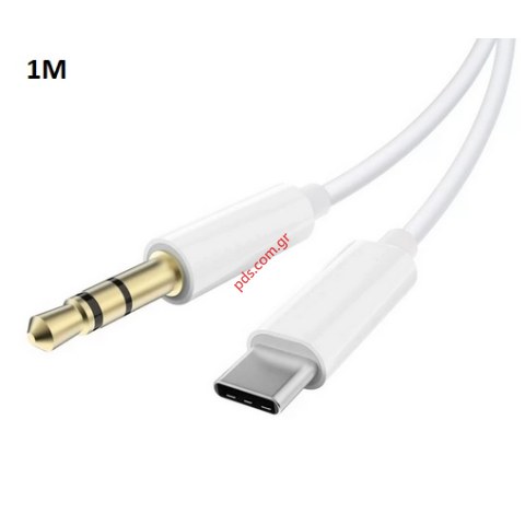 Καλώδιο Powertech USB-C σε jack 3.5mm Audio CAB-UC089 White, 1m, λευκό Box