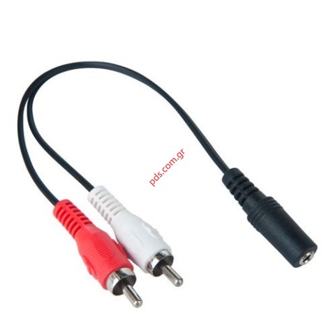 Καλώδιο Adaptor Powertech RCA CAB-R015 3.5mm 3pin jack (F) σε 2x RCA (M), CCS, 0.2m