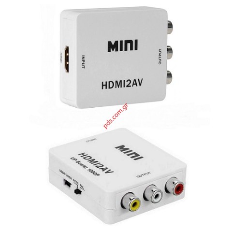 Μετατροπέας Adaptor Powertech HDMI2AV HD Video Converter CAB-H082 απο HDMI σε 3x RCA, Full HD White Box