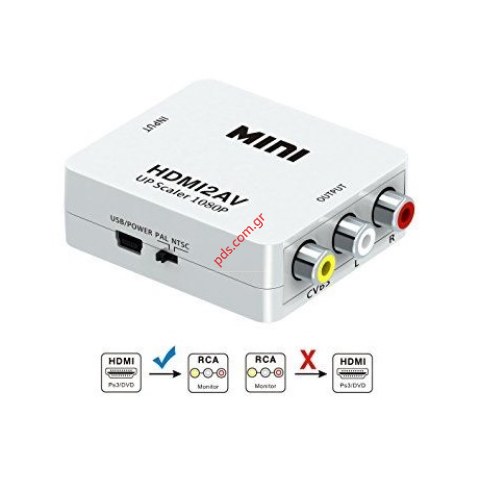Μετατροπέας atc converter HDMI σε RCA AV Audio Video Out Box