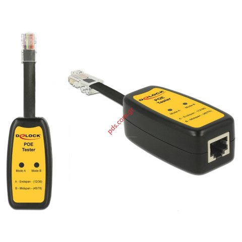 Δοκιμαστικό καλωδίων Ethernet Tester RJ45 DELOCK Power over  Δοκιμαστικό καλωδίων Ethernet Tester RJ45 DELOCK Power over