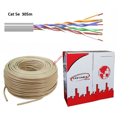 Καλώδιο UTP Cat 5e CAB-N033, CCA 26AWG 0.4mm, PVC, 305m, γκρι Box