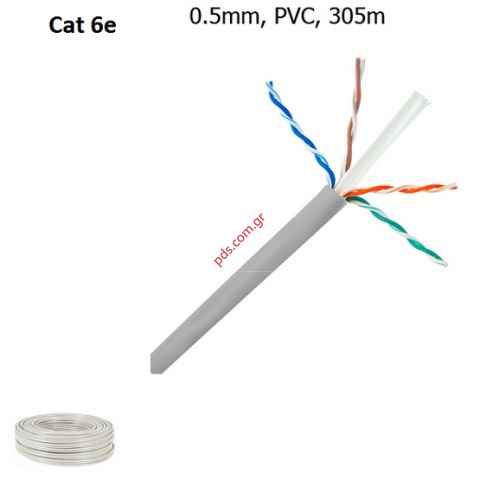Καλώδιο UTP Cat 6e CAB-N149, CCA 24AWG 0.5mm, PVC, 305m, γκρι Box