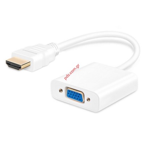 Μετατροπέας Adaptor Powertech HDMI to VGA PTH-024, 1920x1200p, white σε λευκό χρώμα Blister