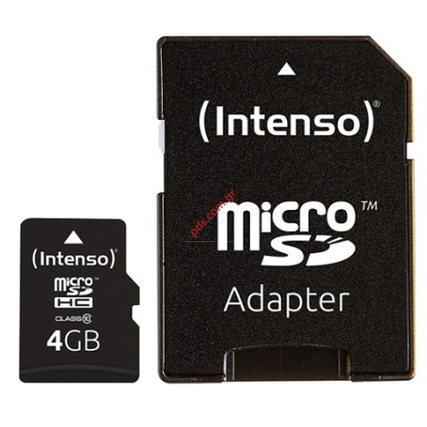 Κάρτα μνήμης Intenso MicroSD 4GB C10 (BLISTER) w/Adapter