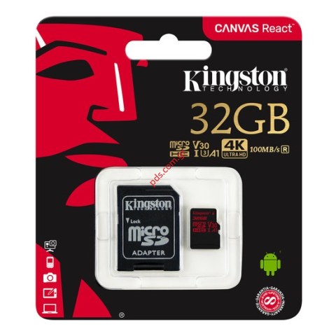 Κάρτα μνήμης KINGSTON Micro SD 32GB 4K 100mbs Class 10 SDHC Memory Card A1 V30 UHS-I BLISTER