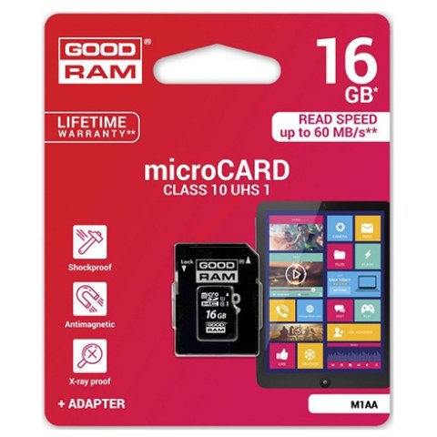 Κάρτα μνήμης MicroSDHC GOODRAM 16GB Class 10 Blister