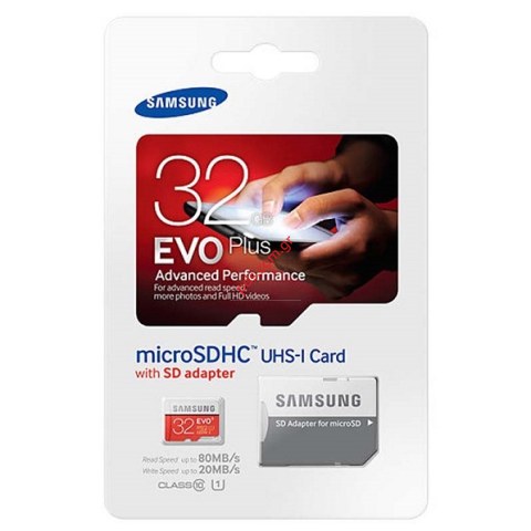 Κάρτα μνήμης Samsung 32GB EVO Plus C10 95/20MB/s MB-MC32D Micro Secure Digital Trans Flash w/Adapter BLISTER Κάρτα μνήμης Samsung 32GB EVO Plus C10 95/20MB/s MB-MC32D Micro Secure Digital Trans Flash w/Adapter BLISTER