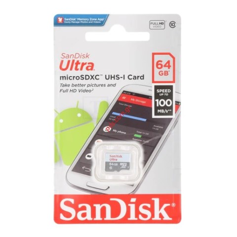 Kάρτα μνήμης Sandisk 64GB C10 MicroSDXC UHS-I U1 Class 10 SDSQUNR-064G-GN3MN NO ADAPTOR Blister