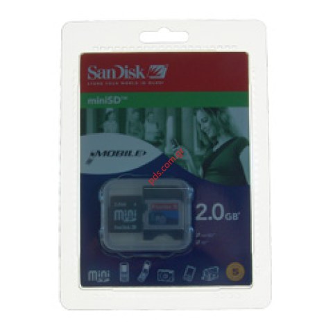 Κάρτα μνήμης Mini secure digital 2GB  ( SanDisk and adaptor) Blister