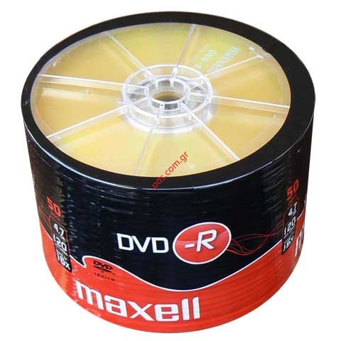 Οπτικός δίσκος MAXELL DVD-R 16x 120min 4,7Gb 50 Spindle