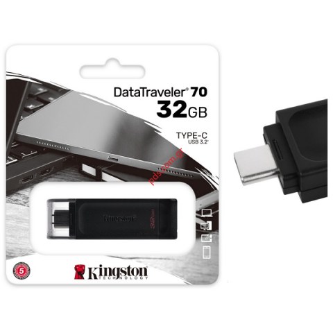 Φορητή μνήμη Kingston DataTraveler 70 USB-C 32GB USB 3.2 Pendrive Flash Drive (Gen 1) Blister