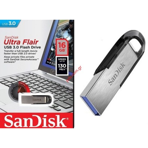 Φορητή μνήμη SANDISK 16GB USB 3.0 USB Flash Drive Ultra Flair Blister