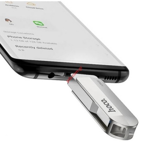 Flash Drive Hoco UD10 2 in 1 32GB USB-A 3.0 και USB-C Compatible Windows Mac Linux & Android Silver Blister