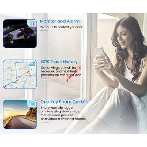 Κάμερα αυτοκινήτου CAM-K18 4G 64GB καταγραφής Dual camera WiFi Cloud Box