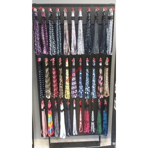 Brelok textile embroidery Neck strap with metalic circle in many designs