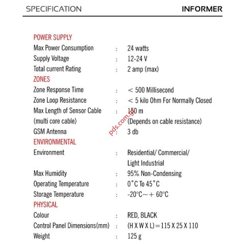 Σύστημα ειδοποίησεων GSM INFORMER 8 ZONE μεσω κινητής τηλεφωνίας