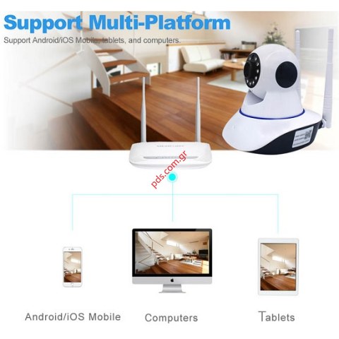 Ασύρματη κάμερα H264-62073 Wi-Fi Camera, two-way audio σε λευκό χρώμα Ασύρματη κάμερα H264-62073 Wi-Fi Camera, two-way audio σε λευκό χρώμα