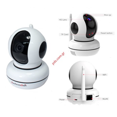 Ασύρματη κάμερα WiFi Defendo ML-C46S 2MP HD Ρομποτική White Ethernet microSD Plug & Play H.264 BOX