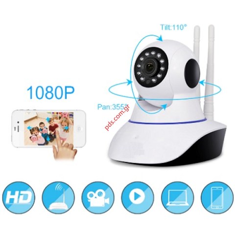 Ασύρματη κάμερα WiFi PT-200 IP 1/4 CMOS 2MP HD με δυνατότητα για κάρτα micro SD έως 64GB