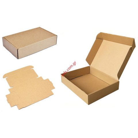 Χαρτοκιβώτιο μικρό συσκευασίας PAP-0001, τρίφυλλο, 20x13x3.5cm, καφέ (σετ 50τμχ πακέτο)