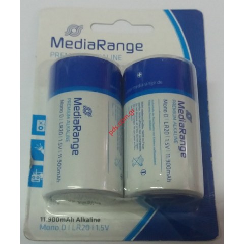 Battery Alkaline Media Range LR20 1,5 Volt, pieces 2 Blister (model LR20).  Battery Alkaline Media Range LR20 1,5 Volt, pieces 2 Blister (model LR20).