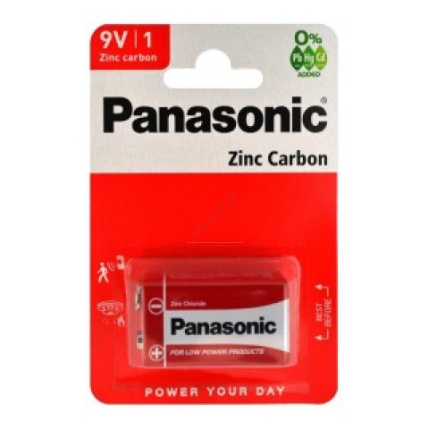 Μπαταρία αλκαλική Panasonic 9V 6F22RZ ZINC Carbon Blister (1 PCS)