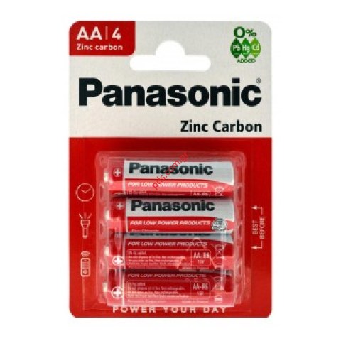 Μπαταρία Panasonic ZINC Carbon AA LR6 size AA 1.5 V Battery Pack απο 4pcs Blister 