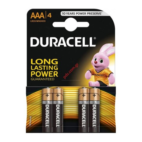Μπαταρίες αλκαλικές DURACELL AAA LR03 Plus power Pack 4 PCS Blister 