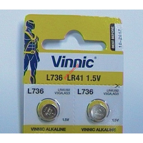 Battery Alkaline Vinnic LR41 (L736) 1.5V Blister (1 PCS) Battery Alkaline Vinnic LR41 (L736) 1.5V Blister (1 PCS)