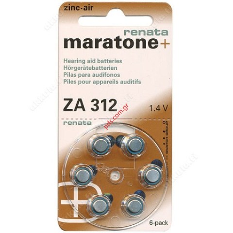 Button cell ZA312 Zinc air Renata ZA312 180 mAh 1.4 V 6 pc(s)