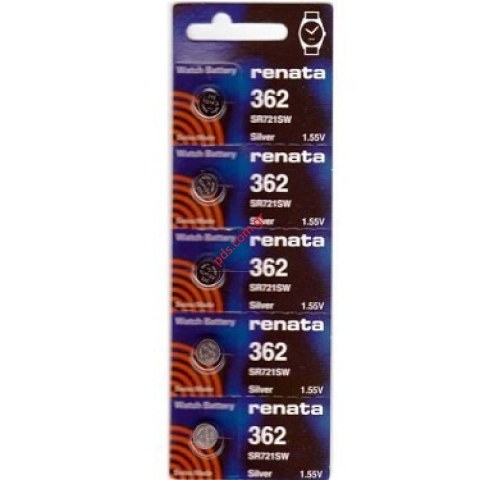 Renata watch batteries #362 ((SR721SW))  Silver Oxide set of five 5 pcs 
