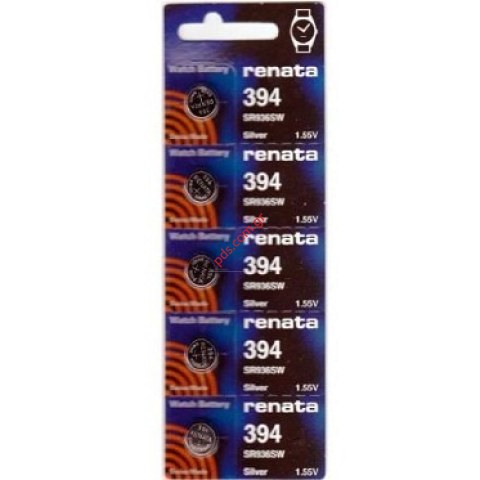 Renata watch batteries #394 (SR936W)  Silver Oxide set of five 5 pcs 