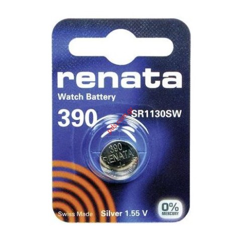 Battery Renata 390 Silver Oxide 1.55v Watch (SR1130Sw) Battery Renata 390 Silver Oxide 1.55v Watch (SR1130Sw)