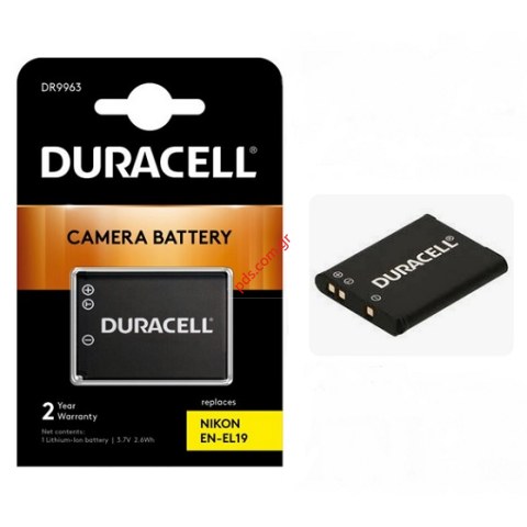 Μπαταρία Duracell EN-EL19 για συσκευες Nikon 3.7V 700mAh (1 τεμ) Διαστάσεις: 43 mm x 31 mm x 7 mm Blister