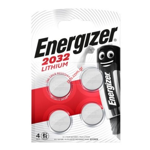 Μπαταρία Buttoncell Lithium Energizer CR2032 3V Τεμ. 4 Blister