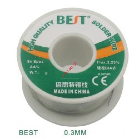 Σύρμα κόλλησης με διαμετρο 0,3 mm σε ρολό (45 grm - 2.25gm solder)