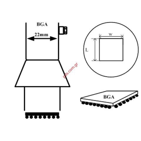 Ακροφύσιο θερμού αέρα BGA Aouye (4141) 40x40mm Hot Air Nozzle 