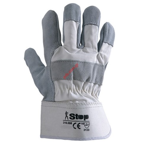 Δερμάτινα γάντια για σκληρές εργασίες STOP 310.058 Size 10 Grey
