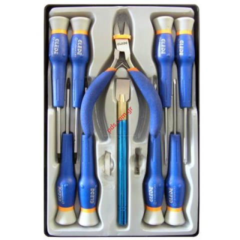 Σετ κατσαβιδιών BK 504G περιλαμβάνει 8 διάφορα κατσαβίδια , 1 κόφτη, και 1 κοπίδη με 3 διαφορετικά μαχαίρια