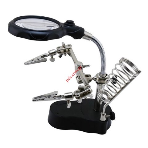 Επιτραπέζια βάση Magnifier LED TE-801 Platform base Tool clip με μεγεθυντικό φακό και φως με και πιάστρες κροκοδιλάκια (ΕΞΑΝΤΛΗΘΗΚΑΝ)