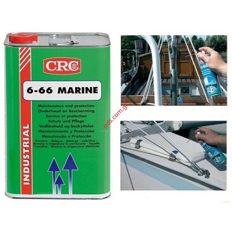 Γενικής χρήσης υγρό CRC 6-66 Marine 5L αντισκωριακό και λιπαντικό για χρήση σε θαλάσσιο εξοπλισμό σε μεταλλικο πιτόνι (χωρίς αλλα εξαρτήματα)