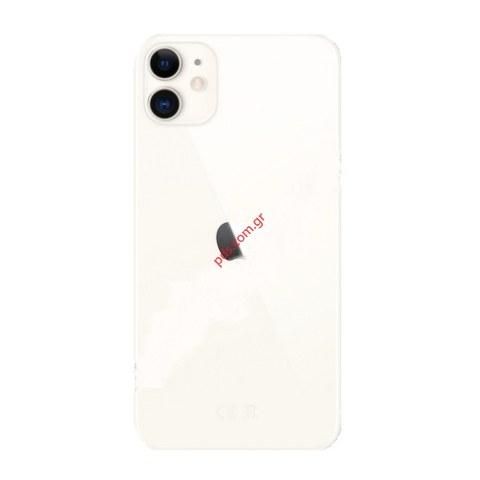 Πίσω τζάμι για καπάκι iPhone 11 White σε λευκό χρώμα με το τζαμάκι της κάμερας camera len