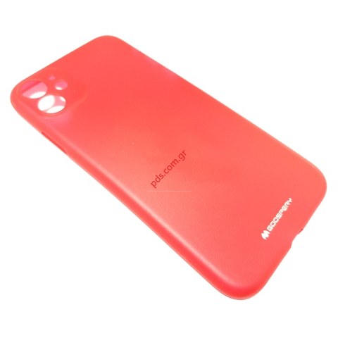 Θήκη ημιδιάφανη TPU iPhone 11 Red Mercury Goospery Ultra Skin σε κόκκινο χρώμα.