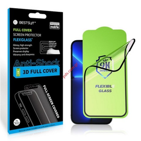 Flexible Hybrid Glass 5D Bestsuit for Apple iPhone 11 PRO MAX / XS MAX Black Flexible Hybrid Glass 5D Bestsuit for Apple iPhone 11 PRO MAX / XS MAX Black