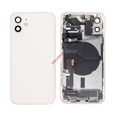 Γνήσιο πίσω καπάκι iPhone 12 (A2403) White PULLED GRADE A middle back battery cover frame including some parts σε λευκό χρώμα NO BATTERY Γνήσιο πίσω καπάκι iPhone 12 (A2403) White PULLED GRADE A middle back battery cover frame including some parts σε λευκό χρώμα NO BATTERY