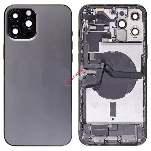 Γνήσιο πίσω καπάκι iPhone 12 Pro Max Black Pulled GRADE A σε μαύρο χρώμα με το τζάμι glass  Γνήσιο πίσω καπάκι iPhone 12 Pro Max Black Pulled GRADE A σε μαύρο χρώμα με το τζάμι glass