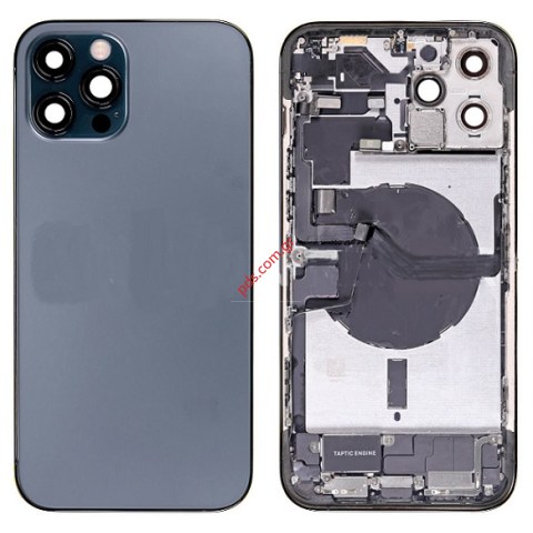 Γνήσιο πίσω καπάκι iPhone 12 Pro Max Blue Pulled GRADE A σε μπλέ χρώμα με το τζάμι glass  Γνήσιο πίσω καπάκι iPhone 12 Pro Max Blue Pulled GRADE A σε μπλέ χρώμα με το τζάμι glass