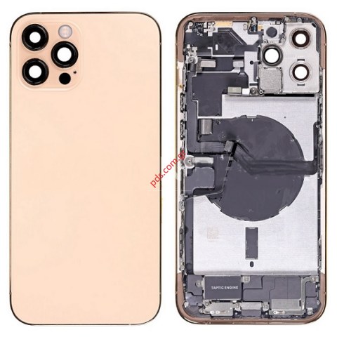 Γνήσιο πίσω καπάκι iPhone 12 Pro Max Gold Pulled GRADE A σε χρυσό χρώμα με το τζάμι glass  Γνήσιο πίσω καπάκι iPhone 12 Pro Max Gold Pulled GRADE A σε χρυσό χρώμα με το τζάμι glass