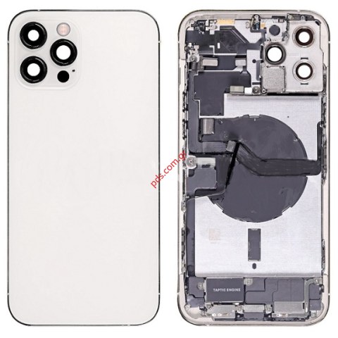 Γνήσιο πίσω καπάκι iPhone 12 Pro Max Silver Pulled GRADE A σε ασημί χρώμα με το τζάμι glass  Γνήσιο πίσω καπάκι iPhone 12 Pro Max Silver Pulled GRADE A σε ασημί χρώμα με το τζάμι glass